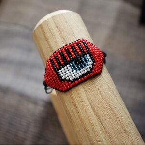 Red Evil Eye Miyuki Seed Bead Bracelet